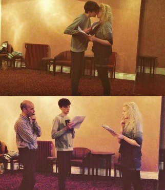 David and Brogan in rehearsal